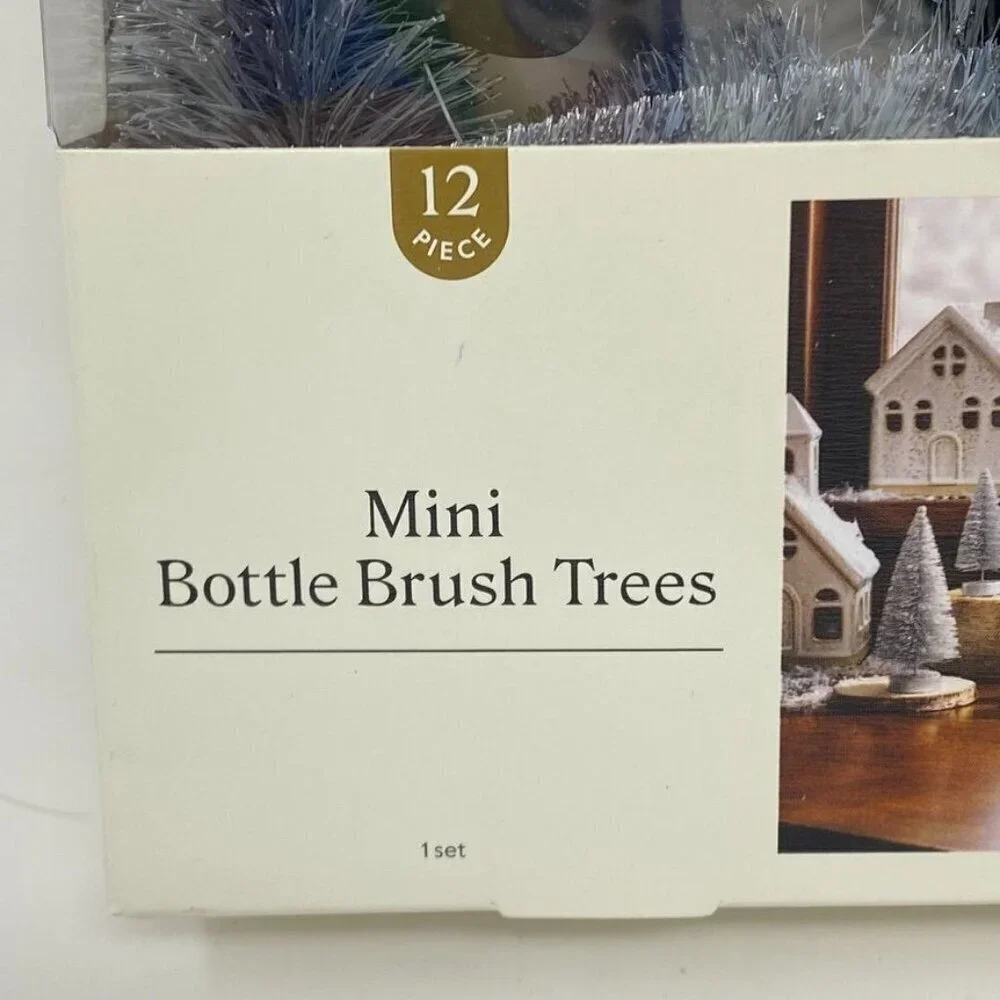 Target Threshold™ Christmas Set of 12 Mini Bottle Brush Trees Decor Grey Silver